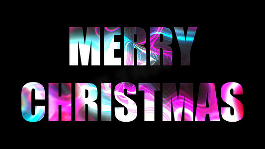 圣诞快乐闪亮的明亮文字，3D 渲染背景，计算机生成节日节日设计