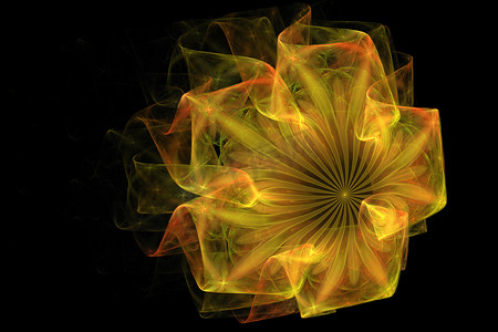 几何绿色背景摄影照片_分形图像就是：虚拟的花朵。