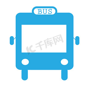 白色背景上的巴士图标。