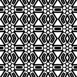 黑白几何线条摄影照片_黑白颜色的无缝几何图案