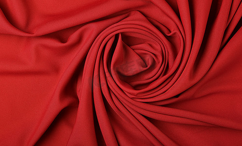 红色纺织折叠褶的背景