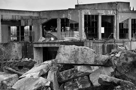 城市摄影照片_大理石厂工业废墟