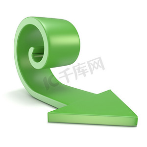 螺旋形箭头摄影照片_绿色螺旋箭头。 
