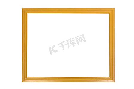 框架图片摄影照片_白色背景上的木制相框