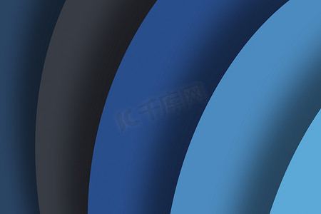 深蓝色抽象背景模板，带有波浪线，适合2020年流行色彩的商务风格