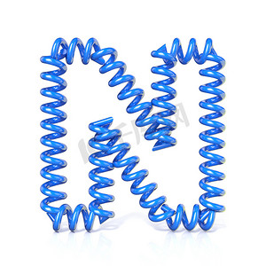 弹簧、螺旋电缆字体收藏信-N.3D