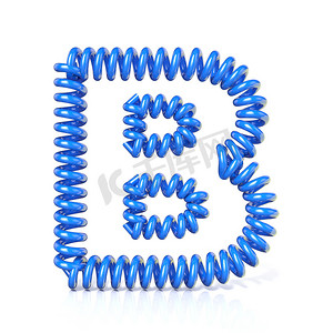 弹簧、螺旋电缆字体收藏信-B.3D