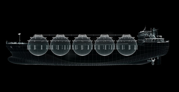 lng运输摄影照片_全息图 LNG 油轮。