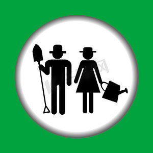 农民图标与农民男人和女人