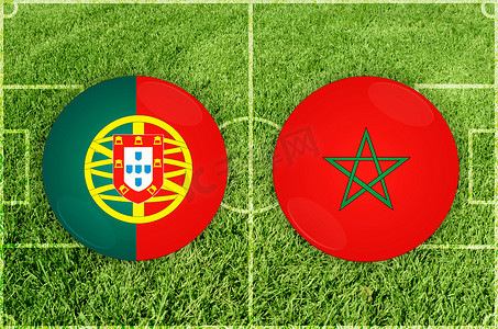 vs摄影照片_葡萄牙 vs 摩洛哥足球比赛