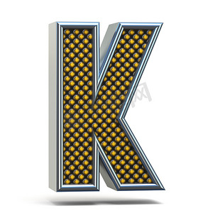 铬金属橙色点字体字母 K 3D