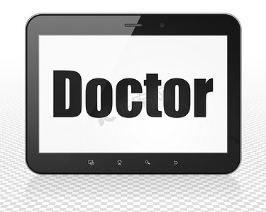 医疗保健概念：显示医生的平板电脑