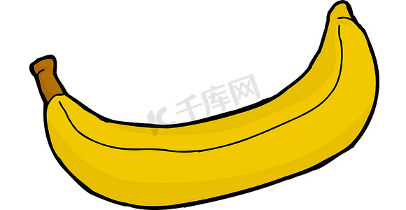 香蕉卡通手绘摄影照片_孤立的香蕉卡通