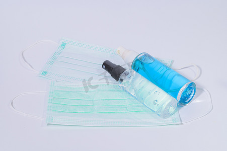 带酒精凝胶的卫生口罩用于洗手预防冠状病毒