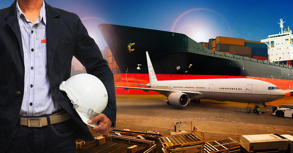 专业出口摄影照片_空运、货运物流和工业领域的专业工人