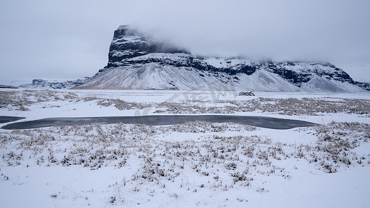 风景，冰岛的冬天，欧洲