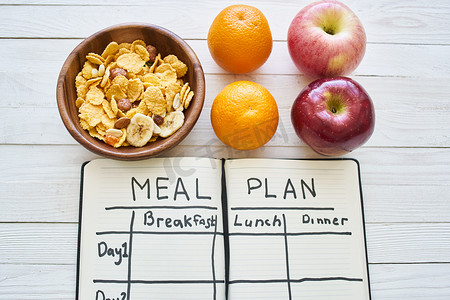 早餐麦片水果膳食计划健身健康饮食