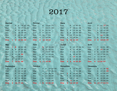 2017 年日历-法国有海背景