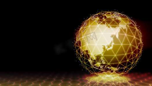 数字地球 web 横幅（全球网络、技术主题）|