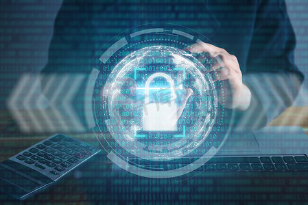 密码摄影照片_用于数据库隐私的互联网网络安全技术、用于访问信息系统的安全网络保护。