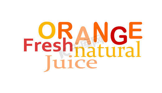 果汁标签摄影照片_水果标签或邮票-橙色