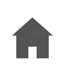 孤立在白色背景上的房子图标黑色平面符号矢量图