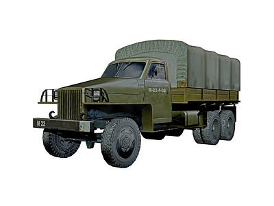 橄榄色重型军用卡车