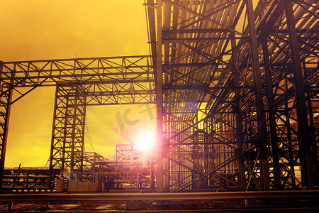 重工业摄影照片_重工业电子工业化工管金属结构