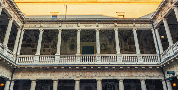 Bo Palace Palazzo del Bo Building Courtyard，帕多瓦大学的历史所在地