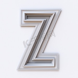 白色相框字体字母 Z 3D