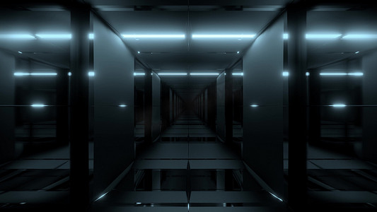 干净的未来酷科幻隧道3D插画背景壁纸