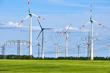 风力发电厂和架空输电线