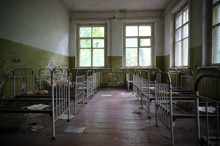 切尔诺贝利摄影照片_乌克兰切尔诺贝利禁区的幼儿园