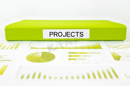 包含图表、图表和业务计划的项目管理