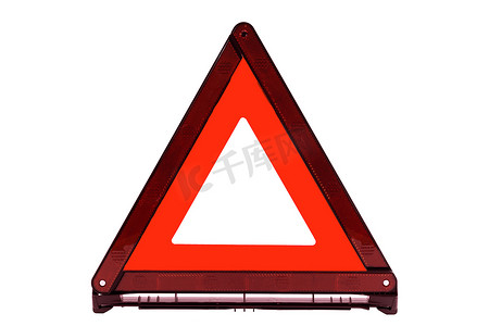 红色三角形摄影照片_红色三角标志、紧急停止标志、紧急警告标志i