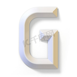 立体创意字体设计摄影照片_白色立体字体字母 G 3D
