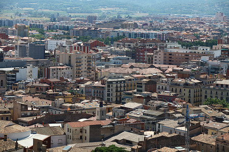 人口众多摄影照片_从鸟瞰角度看巴塞罗那郊区的城市景观
