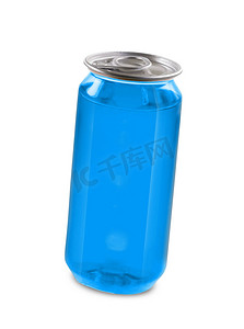 蓝色饮料可以隔离在白色背景