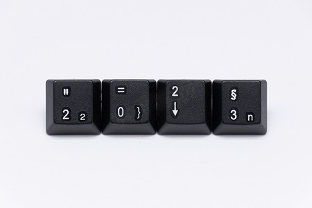 不同年份、单词、名称的键盘黑键
