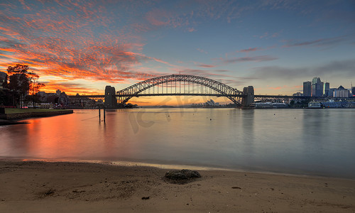 悉尼海港大桥摄影照片_澳大利亚悉尼日出