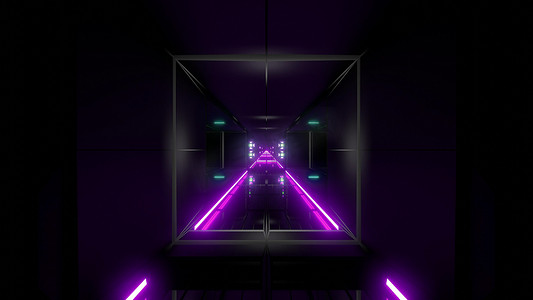 未来科幻隧道走廊 3d 插画背景