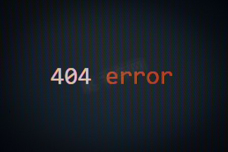 显示屏黑色背景数据警报上出现 404 错误消息