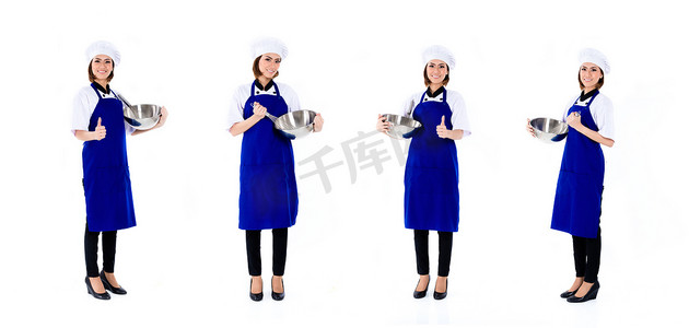 亚洲厨师女性隔离职业系列