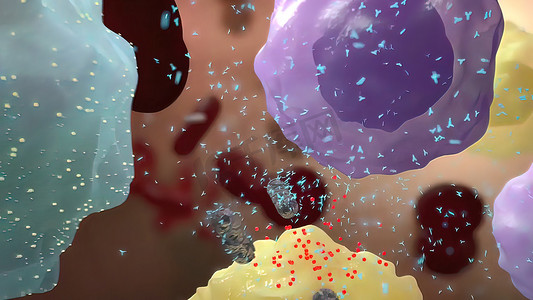 巨噬细胞摄影照片_抵抗病毒的免疫细胞