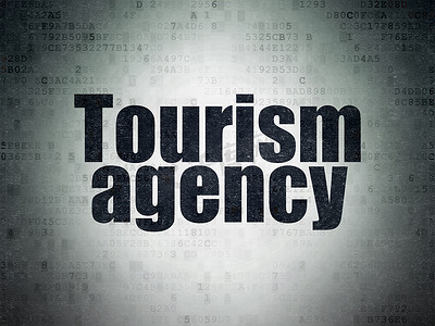 旅游概念：数字数据纸背景的旅游局