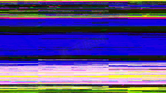 小故障摄影照片_动态小故障视频、彩色显示电视信号不良、3D 渲染计算机生成的背景