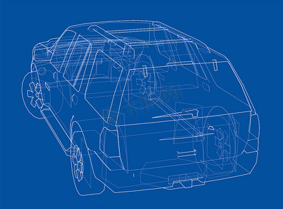 汽车 SUV 绘图轮廓