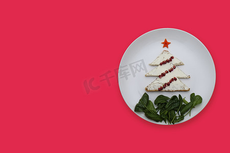 美食圣诞树摄影照片_创意食用圣诞树，美食艺术。