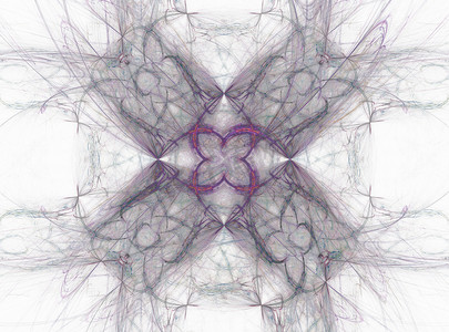 紫色创意花朵摄影照片_具有花朵形式的灰色抽象分形的 3D 渲染