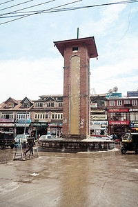 2月14日摄影照片_拉尔乔克钟楼（红场），斯利那加，查谟-克什米尔，印度2019年2月14日 — 拉尔乔克的景观，著名的政治会议场所和斯利那加最受欢迎的商业购物中心
